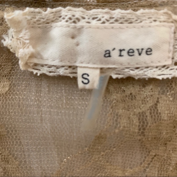 NWT Boho/Vintage tan and brown lace top. Can be tied or worn over cami. - Picture 5 of 6